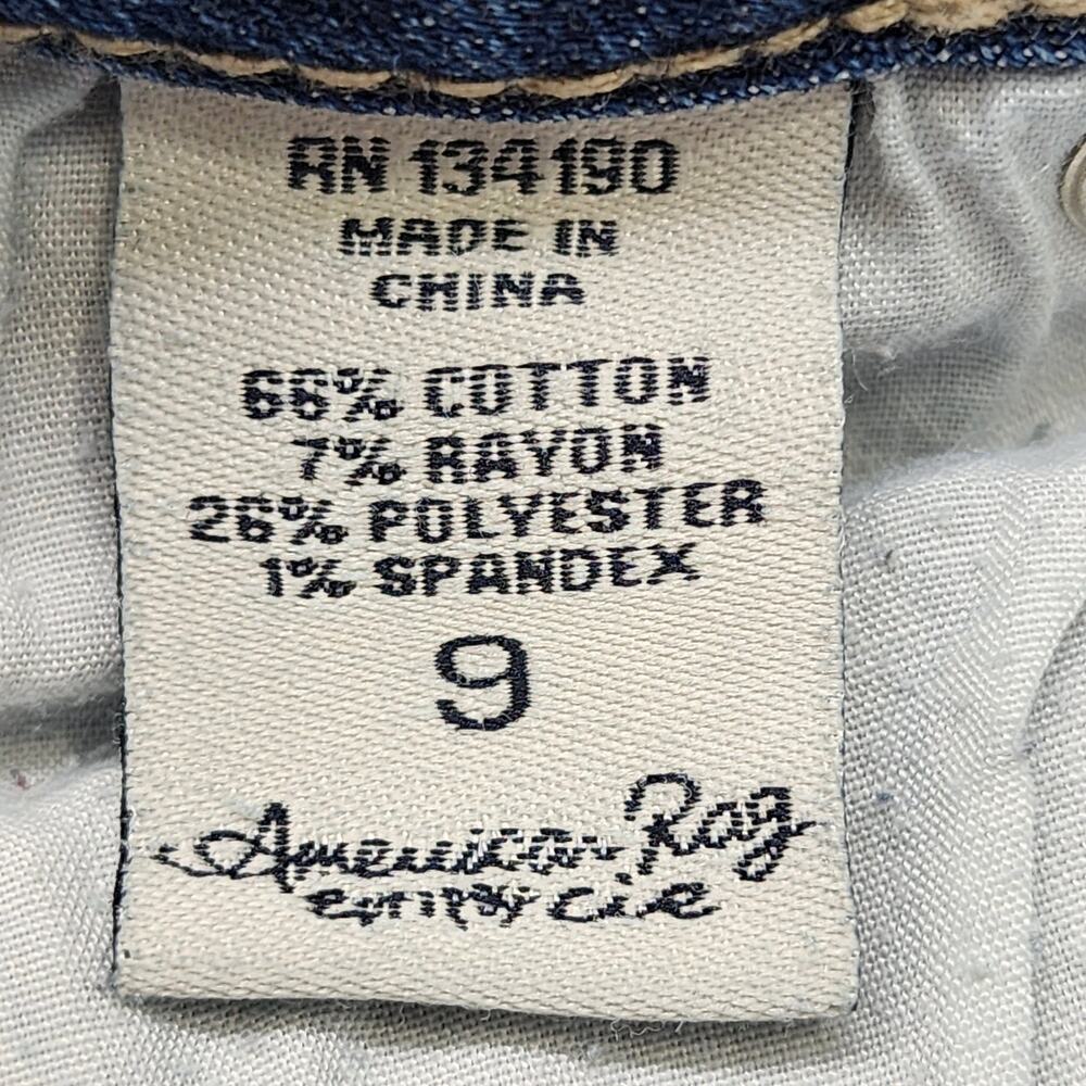 American Rag Shorts Womens 9 Juniors Blue Low Rise Cutoff Bermuda Stretch Denim - Picture 5 of 11